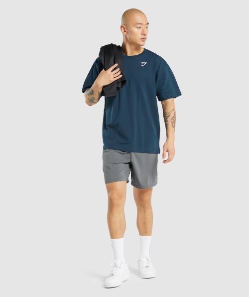 Camiseta Gymshark Essencial Oversized Azul Marinho