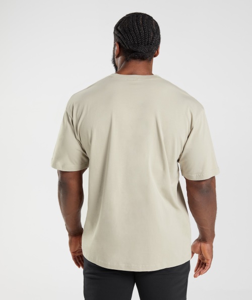 Camiseta Gymshark Essencial Oversized Seixo Cinza