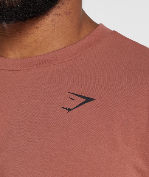 Camiseta Gymshark Essencial Oversized Rosa Marrom