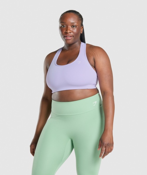 Sutiã Esportivo Gymshark Essencial Racer Nas Costas Roxo Claro