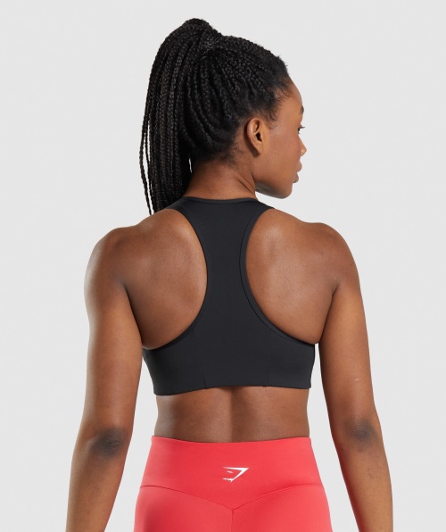 Gymshark Essencial Racer Costas Sutiã Esportivo Feminino Preto