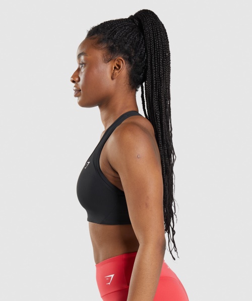 Gymshark Essencial Racer Costas Sutiã Esportivo Feminino Preto
