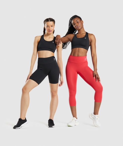 Gymshark Essencial Racer Costas Sutiã Esportivo Feminino Preto