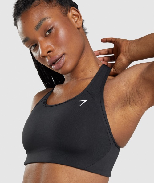 Gymshark Essencial Racer Costas Sutiã Esportivo Feminino Preto