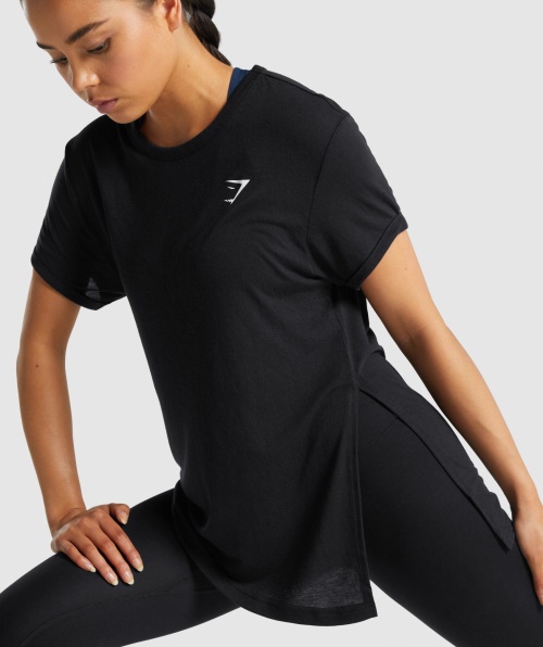 Camiseta Gymshark Essencial Feminina Preta