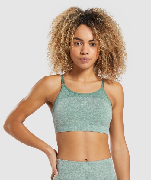 Sutiã Esportivo Com Tiras Gymshark Flex Studio Green Marl