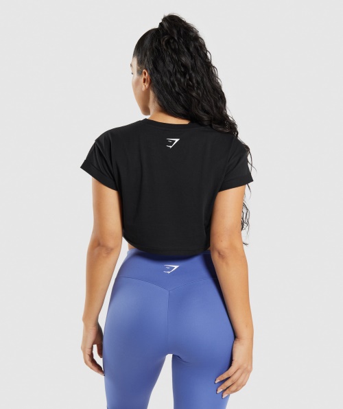 Top Cropped De Fração Gymshark Preto