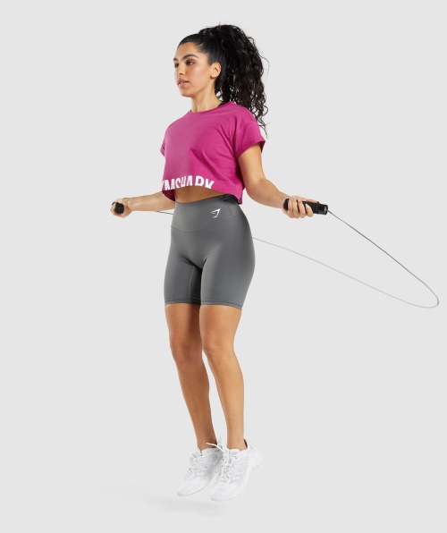 Gymshark Fração Crop Top Dragão Rosa