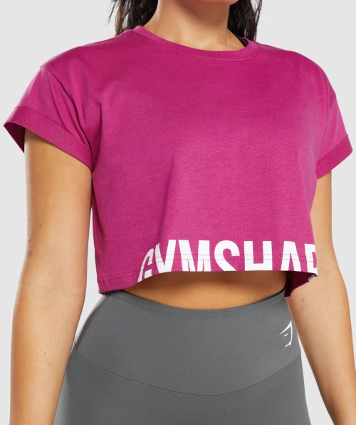 Gymshark Fração Crop Top Dragão Rosa