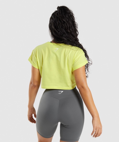 Top Cropped De Fração Gymshark Vaga-lume Verde