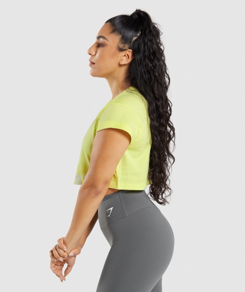 Top Cropped De Fração Gymshark Vaga-lume Verde