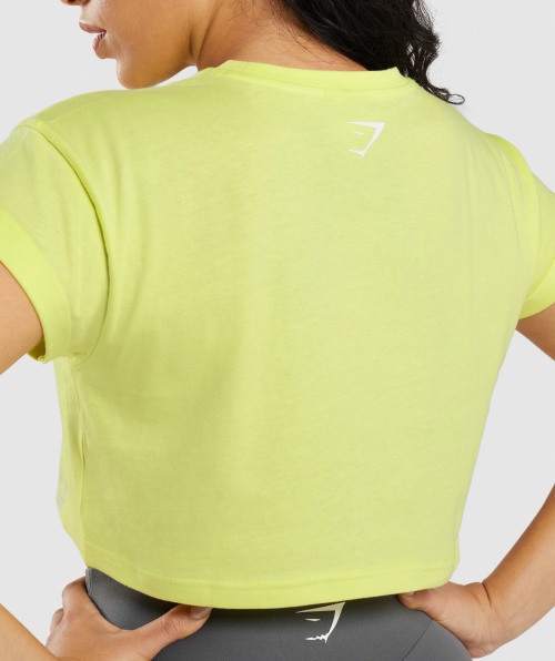 Top Cropped De Fração Gymshark Vaga-lume Verde