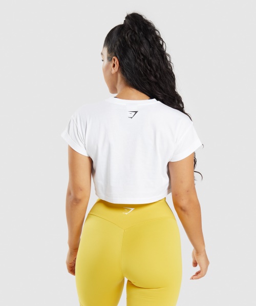 Top Cropped De Fração Gymshark Branco