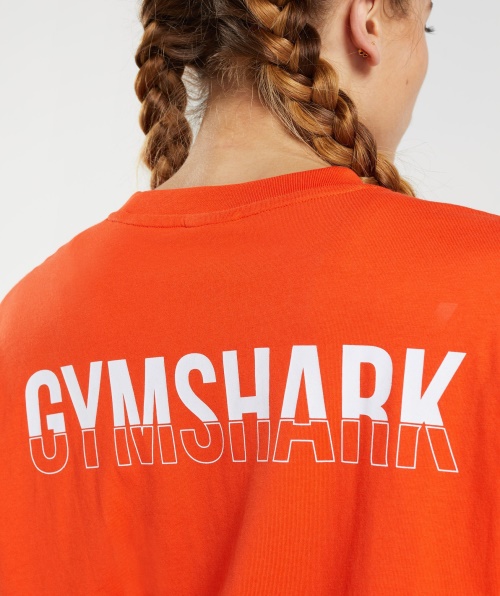 Camiseta De Tamanho Grande Da Fração Gymshark Vermelho Pimenta