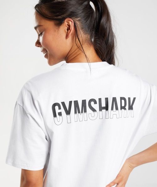 Camiseta Gymshark Fraction Oversized Branca
