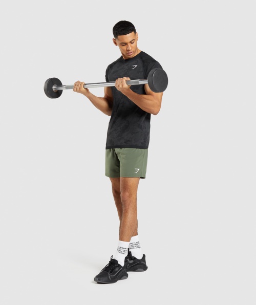 Camiseta Gymshark Geo Sem Costura Preto-cinza Carvão