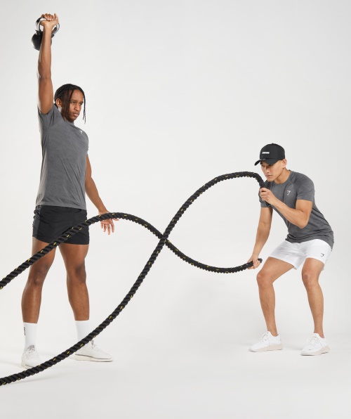 Camiseta Gymshark Geo Sem Costura Carvão Cinza-preto