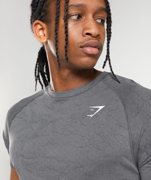 Camiseta Gymshark Geo Sem Costura Carvão Cinza-preto