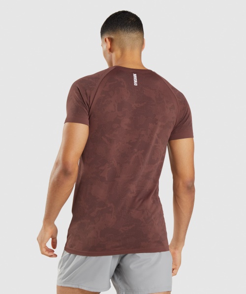 Camiseta Gymshark Geo Sem Costura Cerejeira Marrom-preta