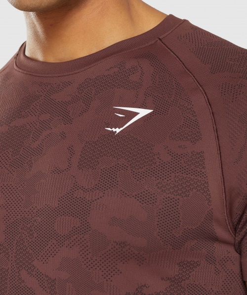 Camiseta Gymshark Geo Sem Costura Cerejeira Marrom-preta