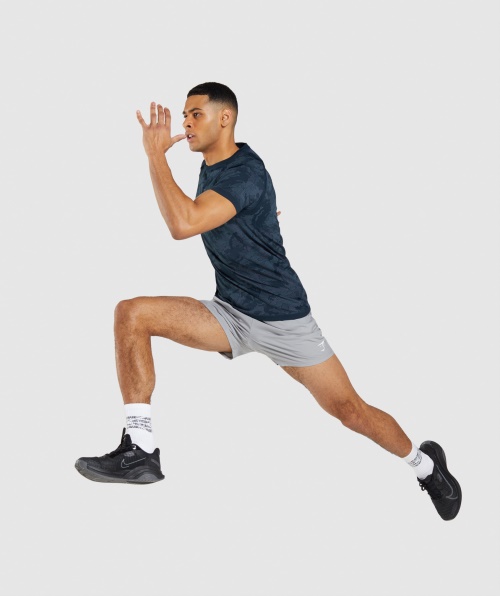 Camiseta Gymshark Geo Sem Costura Azul Marinho