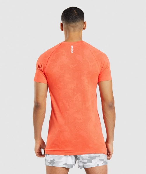 Camiseta Gymshark Geo Sem Costura Mamão Laranja Picante Laranja