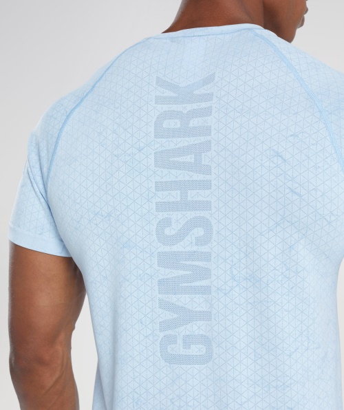 Camiseta Gymshark Geo Sem Costura Branco-pedra Da Lua Azul