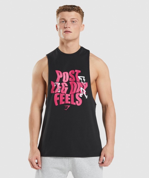Gymshark Leg Day Drop Arm Tank Preto
