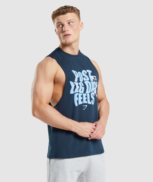 Gymshark Leg Day Drop Arm Tanque Marinho
