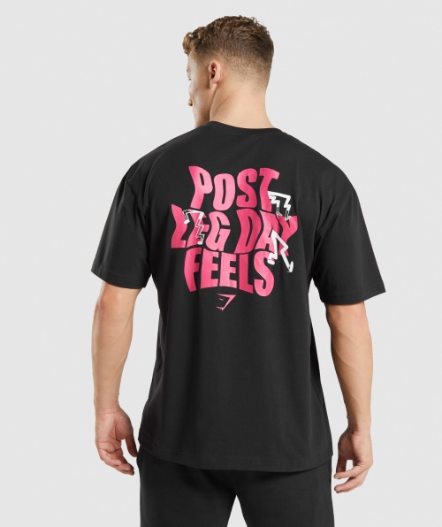 Camiseta Gymshark Leg Day Oversized Preta