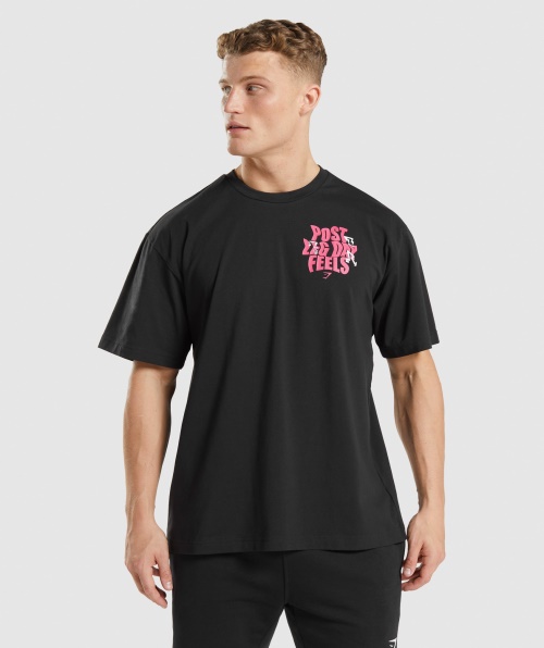 Camiseta Gymshark Leg Day Oversized Preta