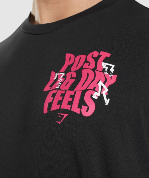 Camiseta Gymshark Leg Day Oversized Preta