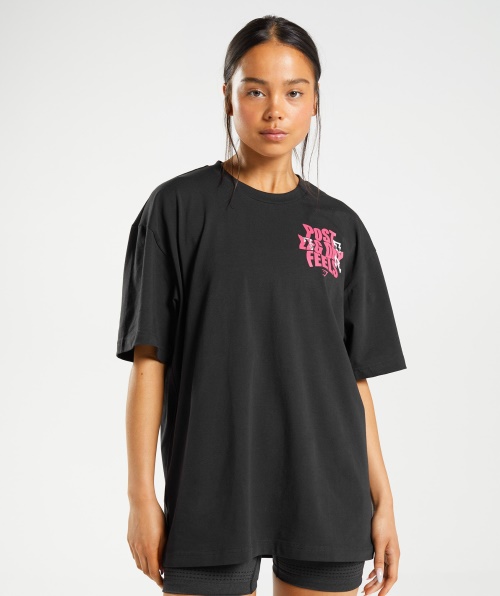 Camiseta Gymshark Leg Day Oversized Preta