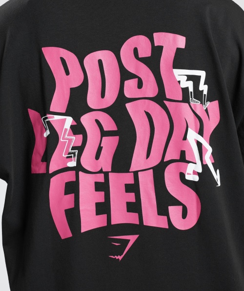 Camiseta Gymshark Leg Day Oversized Preta