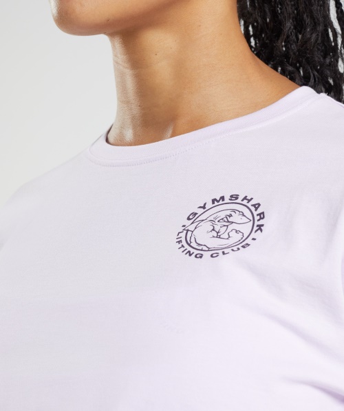 Top Cropped Herdado Gymshark Lilás Desbotado