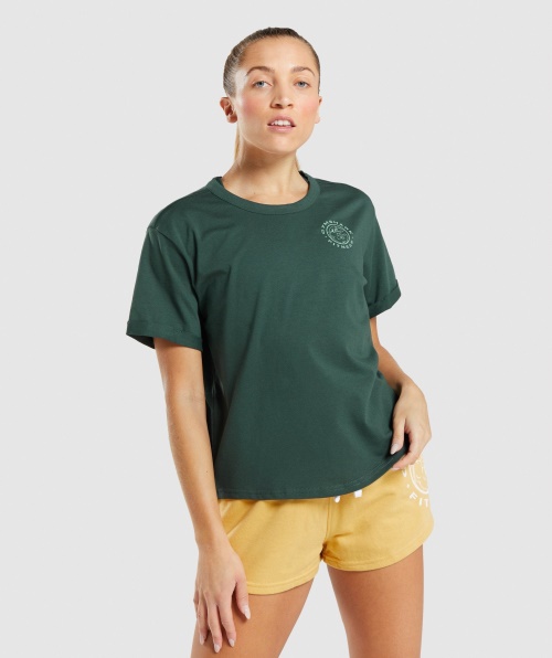 Camiseta Legada Gymshark Verde Escuro