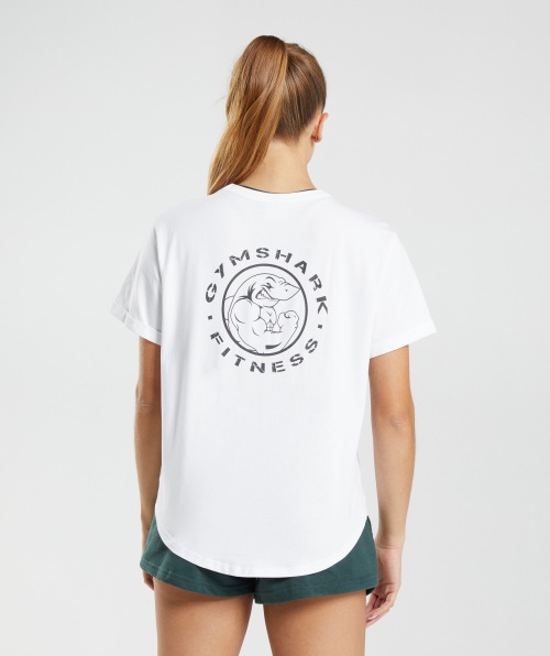 Camiseta Com Estampa Legada Gymshark Branca