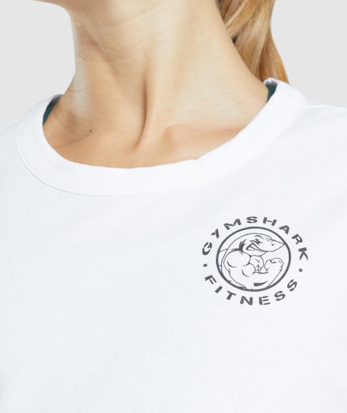 Camiseta Com Estampa Legada Gymshark Branca