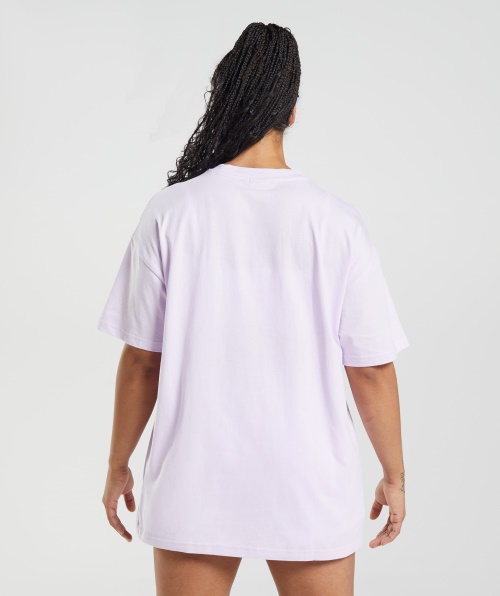 Camiseta Gymshark Legacy Oversized Lilás Desbotado