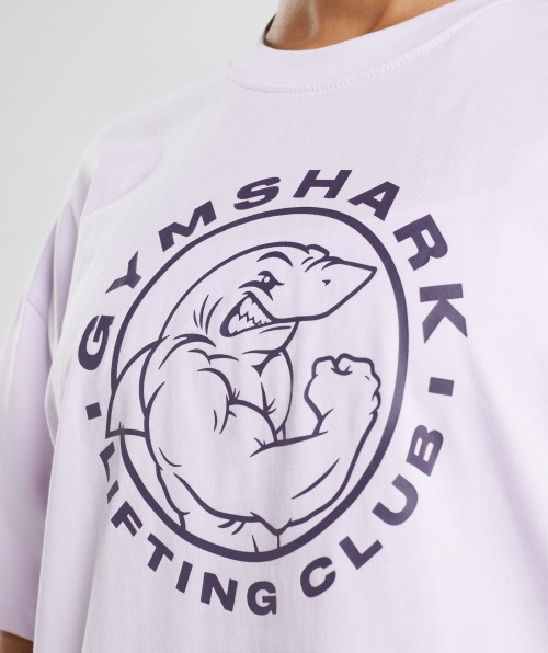 Camiseta Gymshark Legacy Oversized Lilás Desbotado