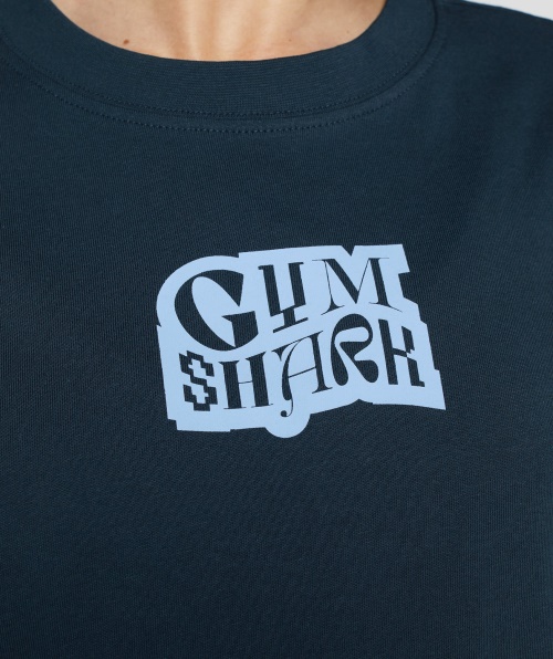 Camiseta Com Logo Gymshark Gráfico Oversized Marinho