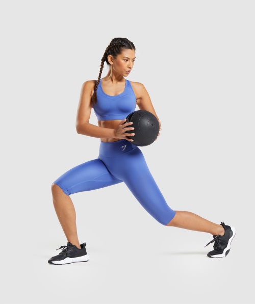 Gymshark Sutiã Esportivo Com Costas Abertas Quadra Azul