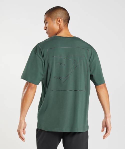 Camiseta Gymshark Contorno Oversized Verde Obsidiana