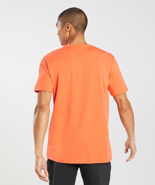 Camiseta Com Contorno Gymshark Laranja Picante