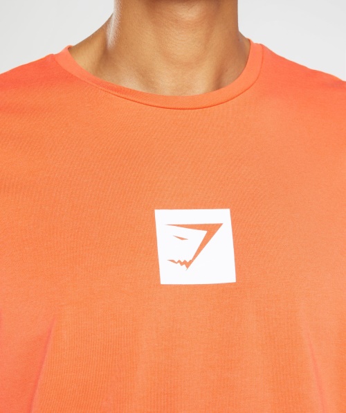 Camiseta Com Contorno Gymshark Laranja Picante