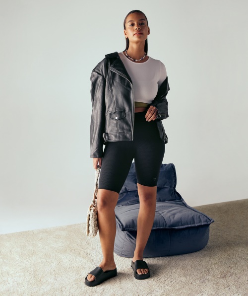 Calção De Ciclismo Sem Costura Gymshark Pause Preto