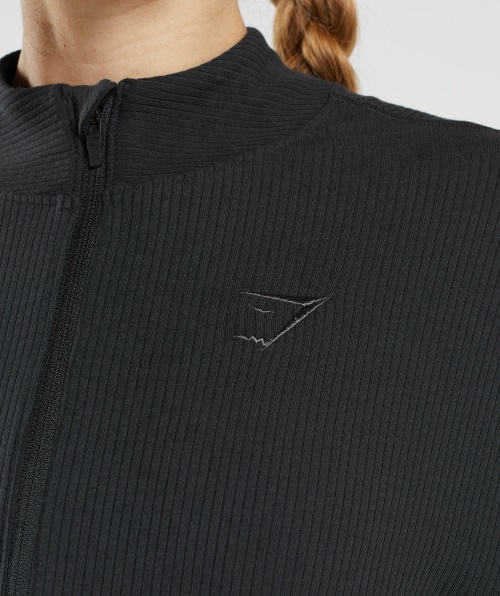 Jaqueta Com Zíper Gymshark Pause Preta