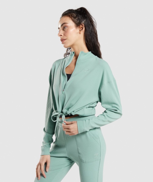Jaqueta Gymshark Pause Com Zíper Maya Blue