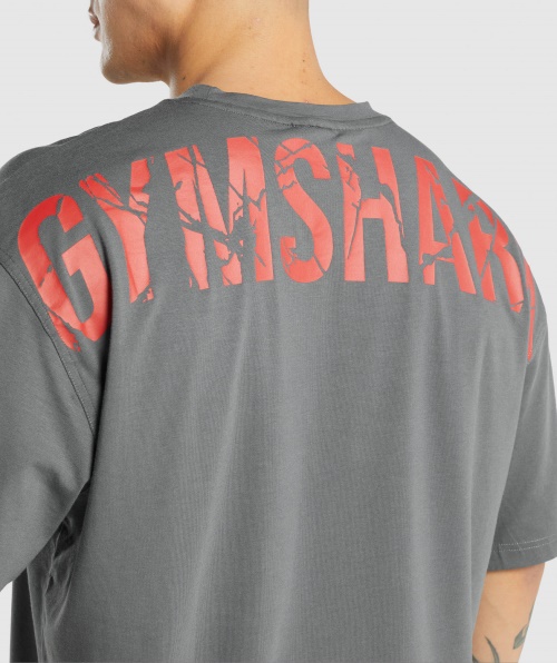 Camiseta Gymshark Power Cinza Carvão