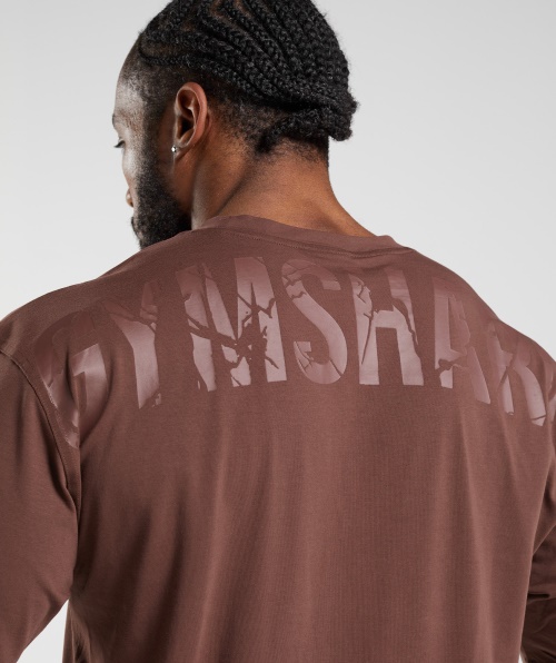 Camiseta Gymshark Power Marrom Cereja